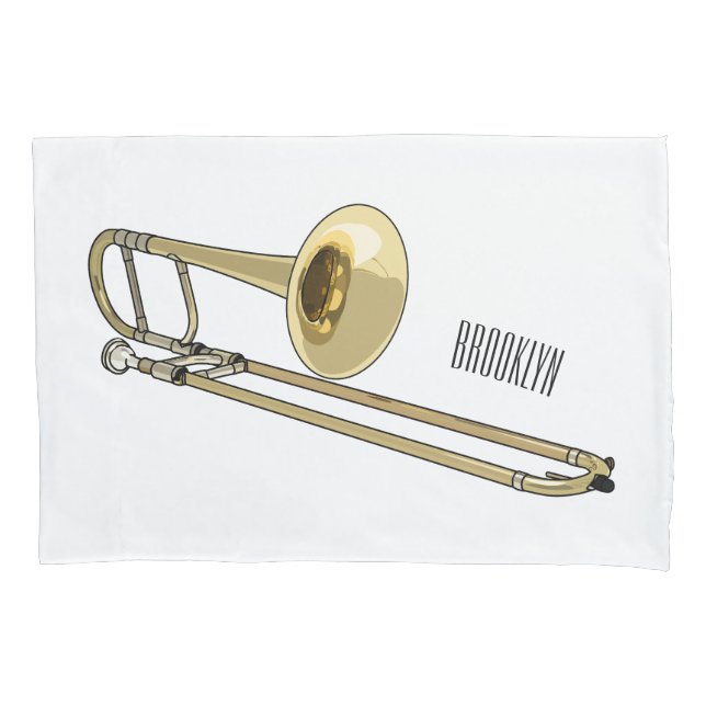 Funda De Cojín Ilustracion personalizado de Trombone (Anverso)