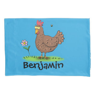 Funda De Cojín Ilustracion personalizado rústico de pollo diverti