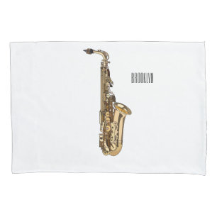 Funda De Cojín Ilustracion personalizado saxofón