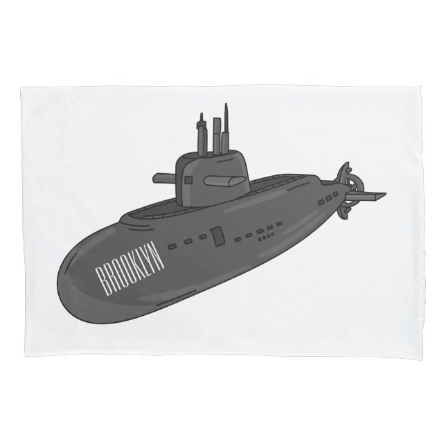 Funda De Cojín Ilustracion personalizado submarino (Anverso)