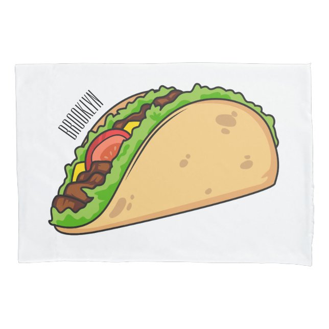 Funda De Cojín Ilustracion personalizado Taco (Anverso)