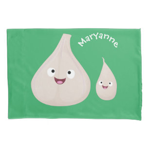 Funda De Cojín Ilustracion vegetal de personalizado de ajo dulce