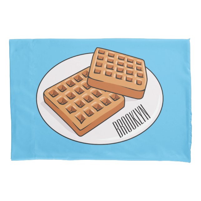 Funda De Cojín Ilustracion Waffle personalizado (Anverso)