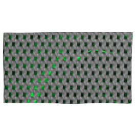 Funda De Cojín Imagen verde bajo placas grises, cuadrados oblongo