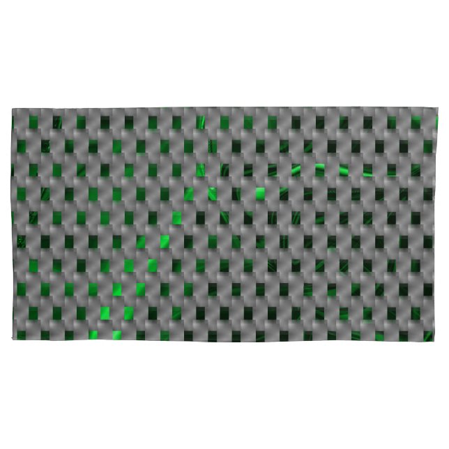 Funda De Cojín Imagen verde bajo placas grises, cuadrados oblongo (Anverso-izquierdo)