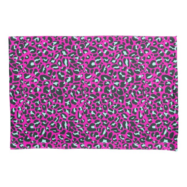 Funda De Cojín Impresión de animales de leopardo de chita rosado  (Anverso)