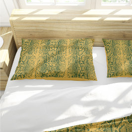 Funda De Cojín Impresión de animales de piel de serpiente verde a