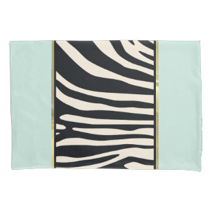 Funda De Cojín Impresión de cebra negra, verde crema y negro de m