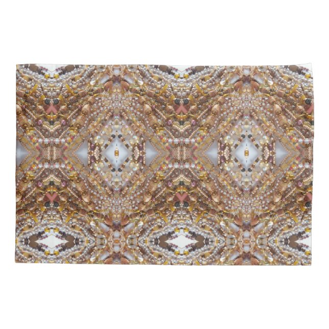 Funda De Cojín Impresión de cuentas de tonos de la Tierra (Reverso)