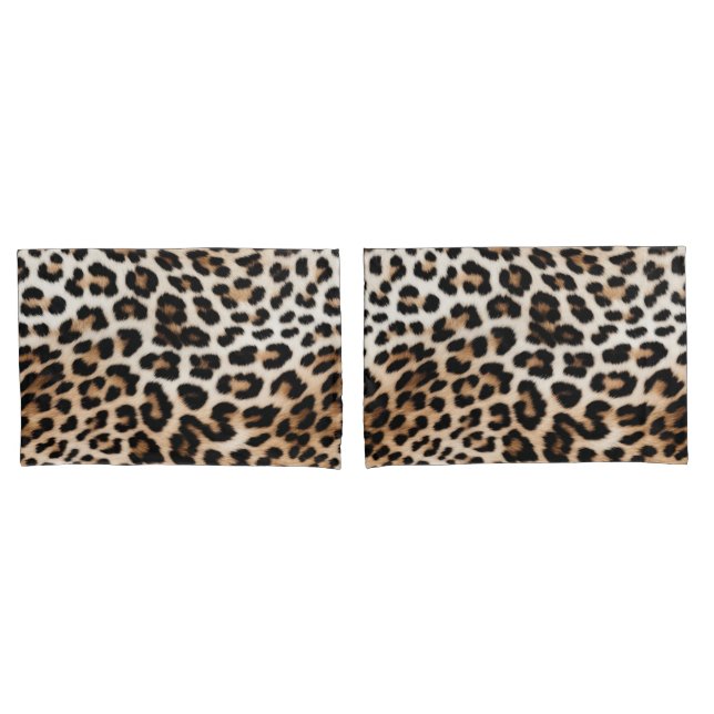 Funda De Cojín Impresión de leopardo de crema marrón (Anverso - Set)