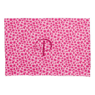 Funda De Cojín Impresión de leopardo - Fuchsia y rosa claro