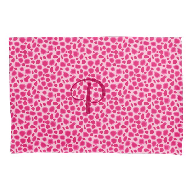 Funda De Cojín Impresión de leopardo - Fuchsia y rosa claro (Anverso)