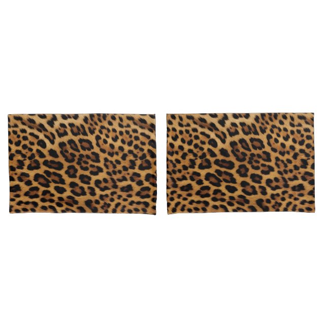 Funda De Cojín Impresión de leopardo marrón de moda (Anverso - Set)