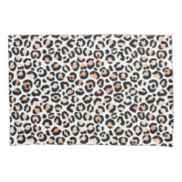 Funda De Cojín Impresión de Leopardo Negro de Peach blanco       