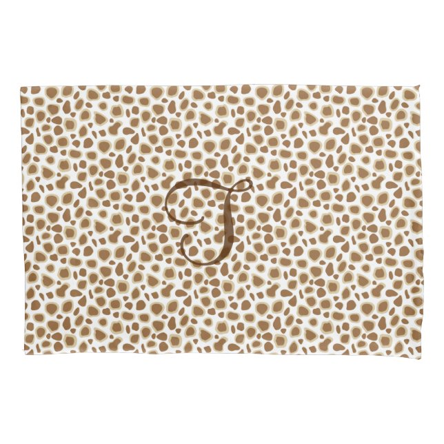 Funda De Cojín Impresión de leopardo - Taupe Tan y blanco (Anverso)