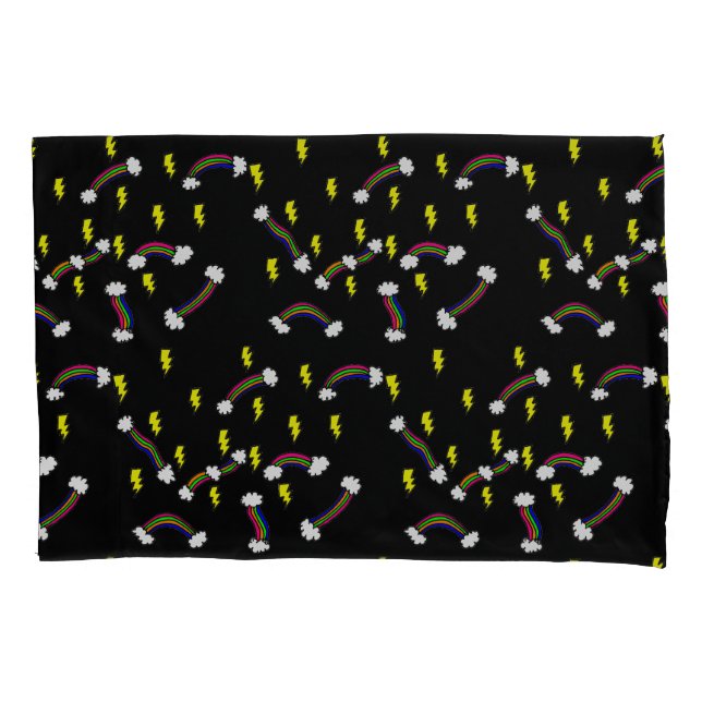 Funda De Cojín Impresión De Perno De Rayo Y Arcoiris (Anverso)
