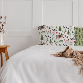 Funda De Cojín Impresión de todo el paisaje de esquí de Winterspo