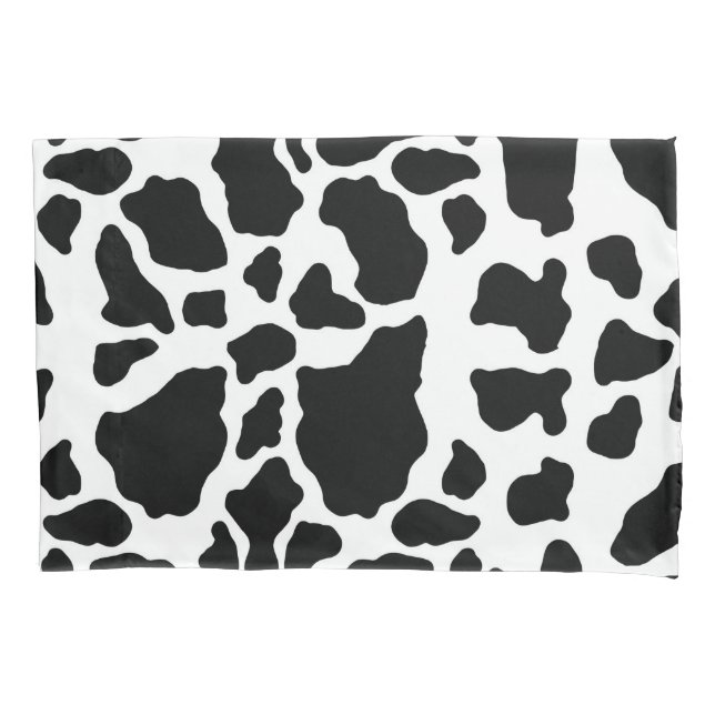 Funda De Cojín Impresión de vaca en blanco y negro (Anverso)