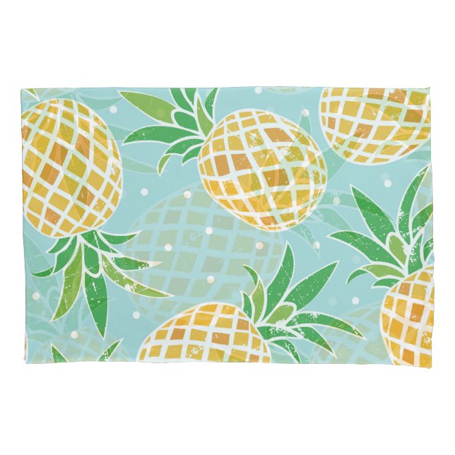 Funda De Cojín Impresión tropical de patrón de piña sin soldadura (Anverso)