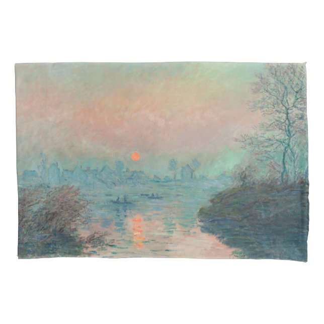 Funda De Cojín Impresionismo de Monet Sunset Seine Bella Artes (Anverso)