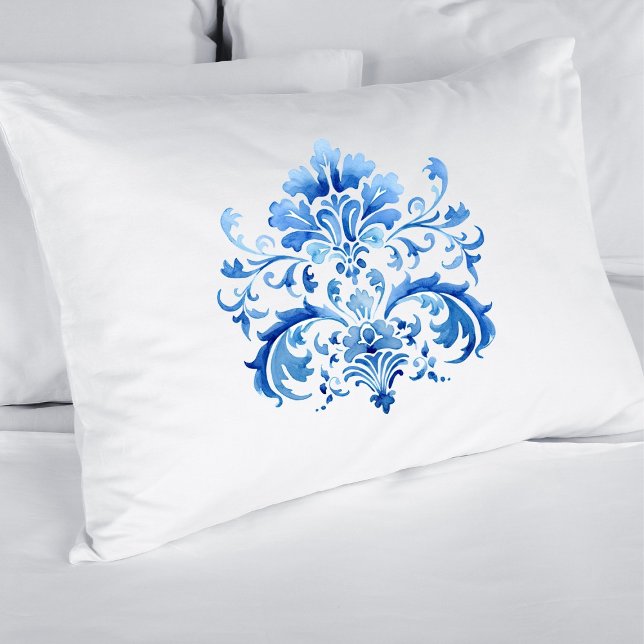 Funda De Cojín Indigo Azulejo Blue Portuguese Lisbon Botanical (Indigo Azulejo Blue Portuguese Lisbon Botanical Pillow Case)