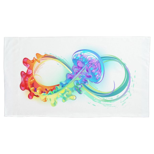 Funda De Cojín Infinidad con las medusas del arcoiris (Anverso-izquierdo)