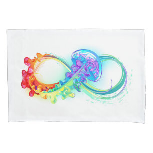 Funda De Cojín Infinidad con las medusas del arcoiris