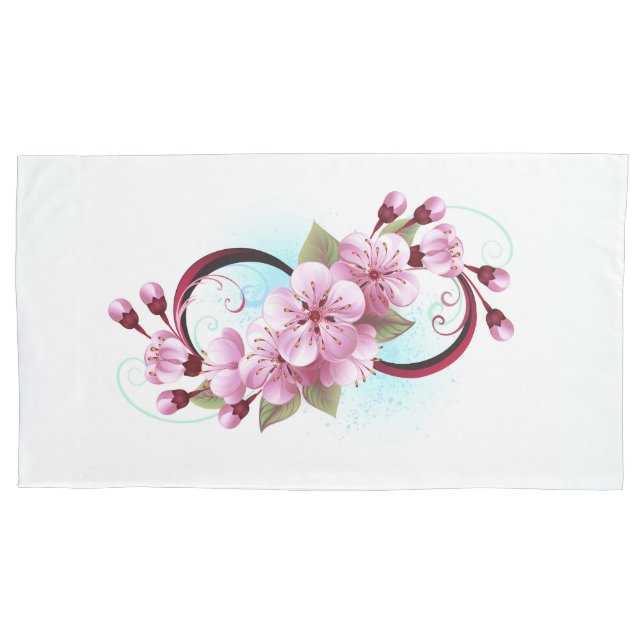 Funda De Cojín Infinito con las flores de flores de Sakura Blosso (Anverso)
