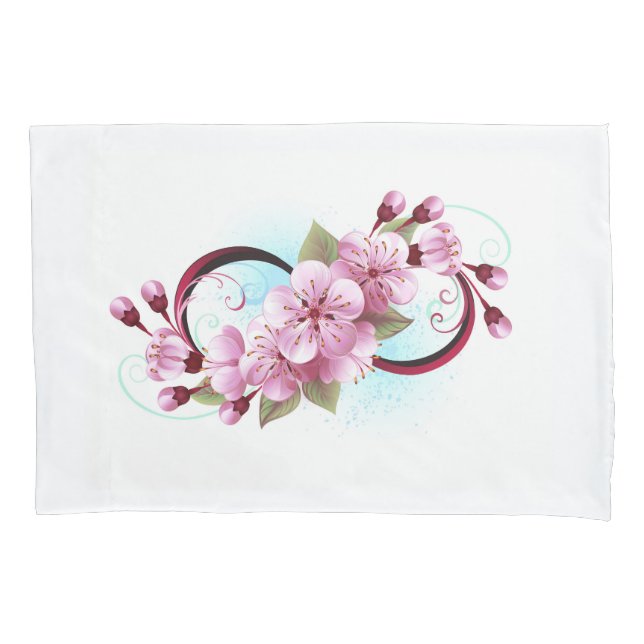 Funda De Cojín Infinito con las flores de flores de Sakura Blosso (Anverso)