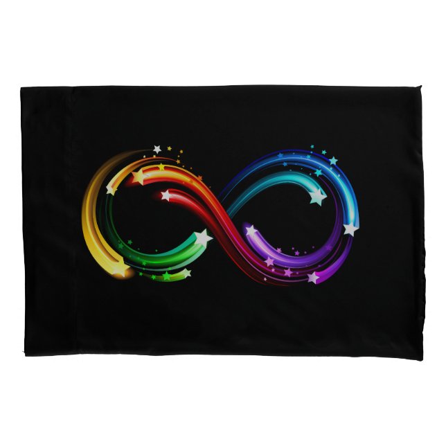 Funda De Cojín Infinity symbol of rainbow comets (Anverso)