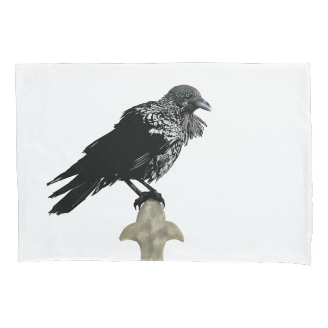 Funda De Cojín Inked Raven (Anverso-izquierdo)