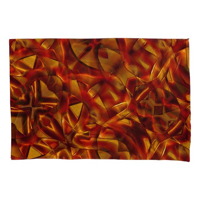 Funda De Cojín Interconexión de corbatas naranjas quemadas, efect (Anverso-izquierdo)