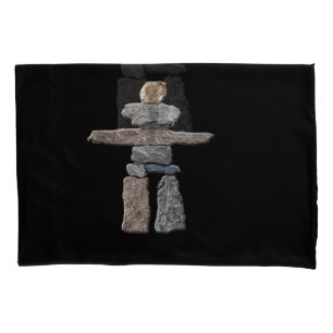 Funda De Cojín Inukshuk Inuit Stones Nativo Camiseta Estadouniden