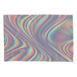 Funda De Cojín Iridescent Holographic Swirl Texture