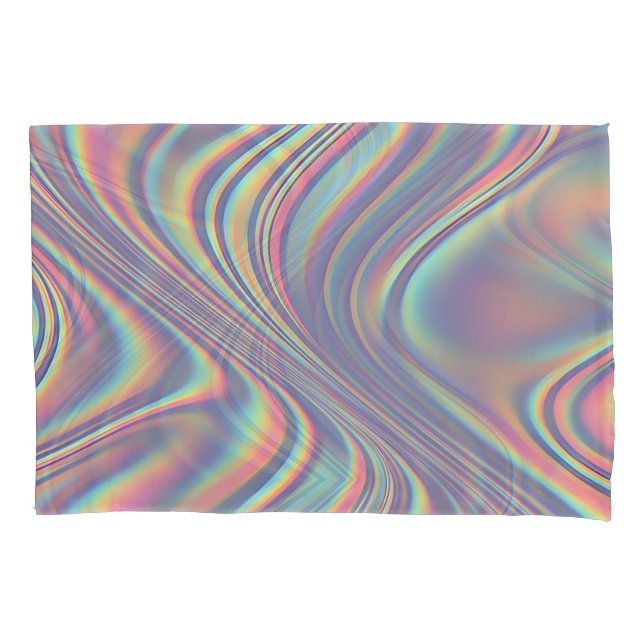 Funda De Cojín Iridescent Holographic Swirl Texture (Anverso)