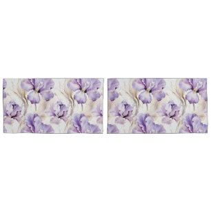 Funda De Cojín Iris Floral Romántico Púrpura