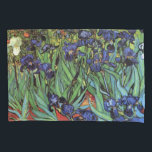 Funda De Cojín Irises de Vincent van Gogh, Arte de Jardín Vintage<br><div class="desc">Irises (1889) de Vincent van Gogh es un bello arte vintage post impresionsionismo paisaje floral con un jardín con iris morado barbudo cultivado por amapolas naranjas. Una sola flor blanca de iris está floreciendo al borde. Sobre el artista: Vincent Willem van Gogh (1853-1890) fue uno de los pintores más famosos...</div>