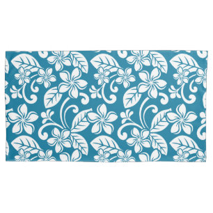 FUNDA DE COJÍN ISLAND PLUMERIA (AZUL CARIBE)