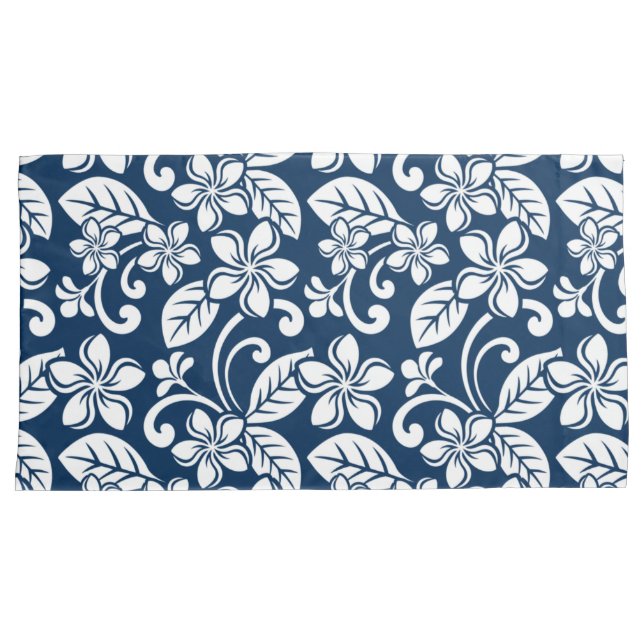 FUNDA DE COJÍN ISLAND PLUMERIA (NAVY BLUE) (Anverso-Derecho)