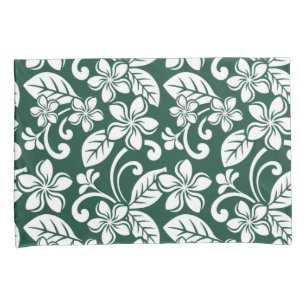 FUNDA DE COJÍN ISLANDIA PLUMERIA (VERDE FORESTAL)