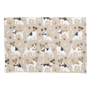 Funda De Cojín Jack Russell Terrier Paws and Bones