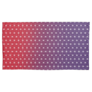 Funda De Cojín Japonés Asanoha Tradicional Imprimir rojo y morado