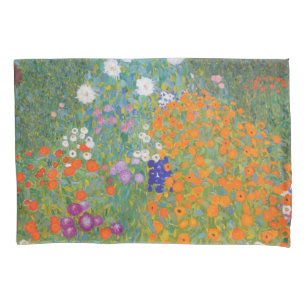 Funda De Cojín Jardín de flores de Gustav Klimt