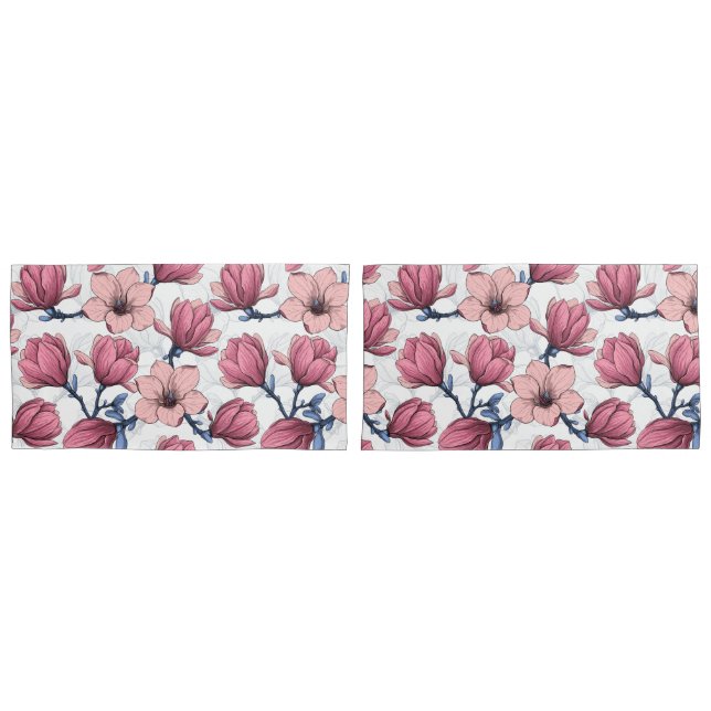 Funda De Cojín Jardín de Magnolia 2 (Anverso - Set)