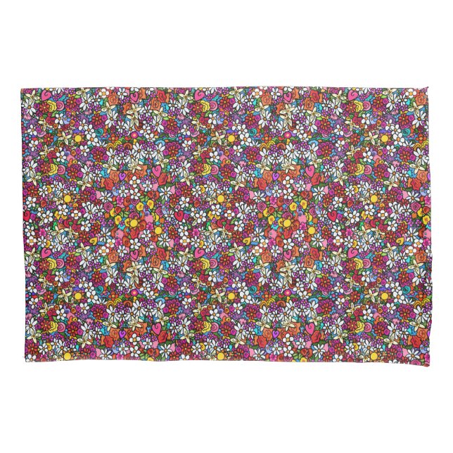 Funda De Cojín Jardín Floral Alegre (Anverso)
