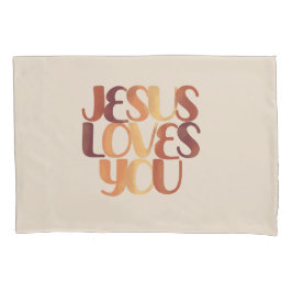 Funda De Cojín Jesús ama el diseño de la tipografía cristiana