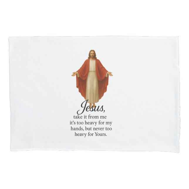 Funda De Cojín Jesús en Rojo y Blanco (Anverso)