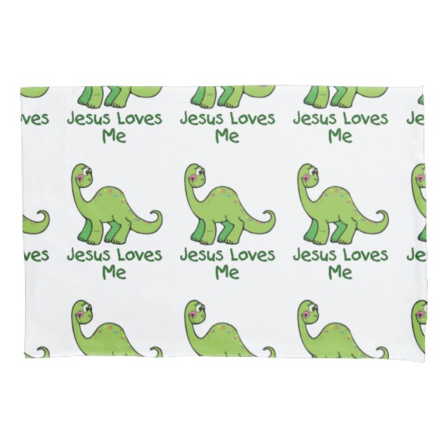 Funda De Cojín Jesús Me Ama Dinosaurios (Anverso)