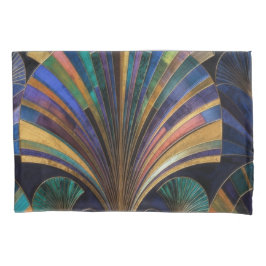 Funda De Cojín Jewel Tone Peacock Blue Purple Gold Art Deco
