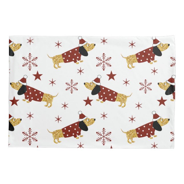Funda De Cojín Jingle All the Dachshund Way (Reverso)